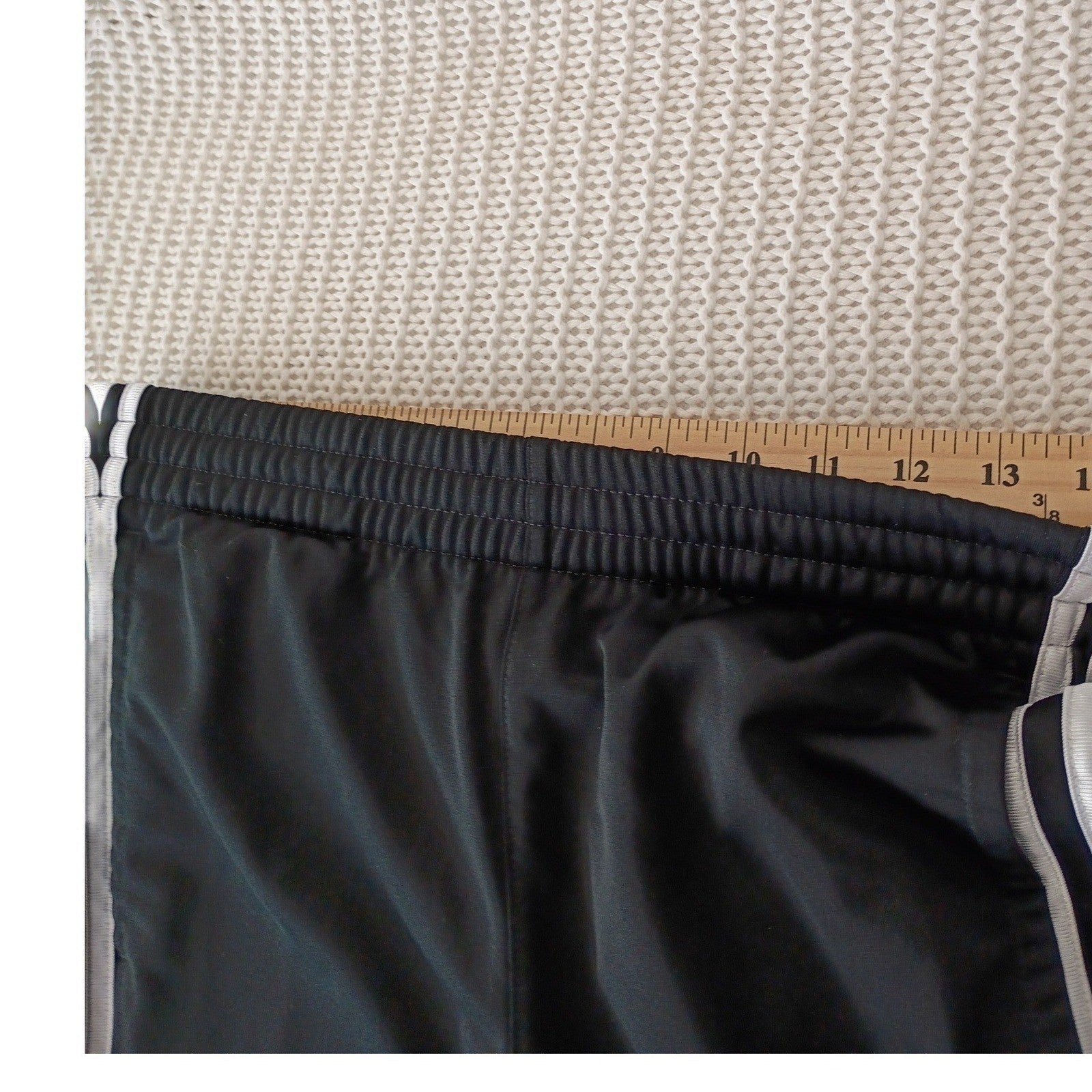 Adidas Youth 10/12 Track Pants Black White 3 Stripe Joggers Fits Women Petite S