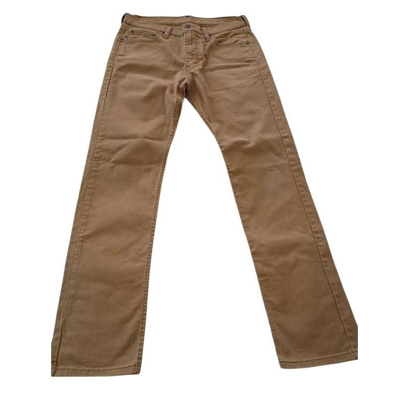 LEVI'S 513 Slim Straight Chinos 32x32 Tan Khaki Cotton Stretch Retro