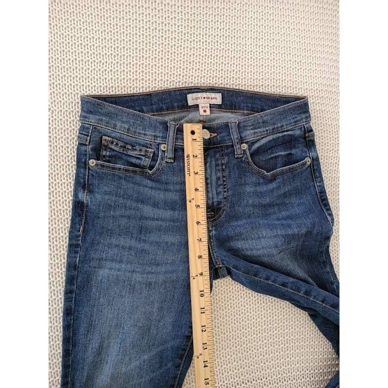 Lucky Brand Ava Mid Rise Skinny Jeans Dark Wash Blue Denim 27x27 NWOT