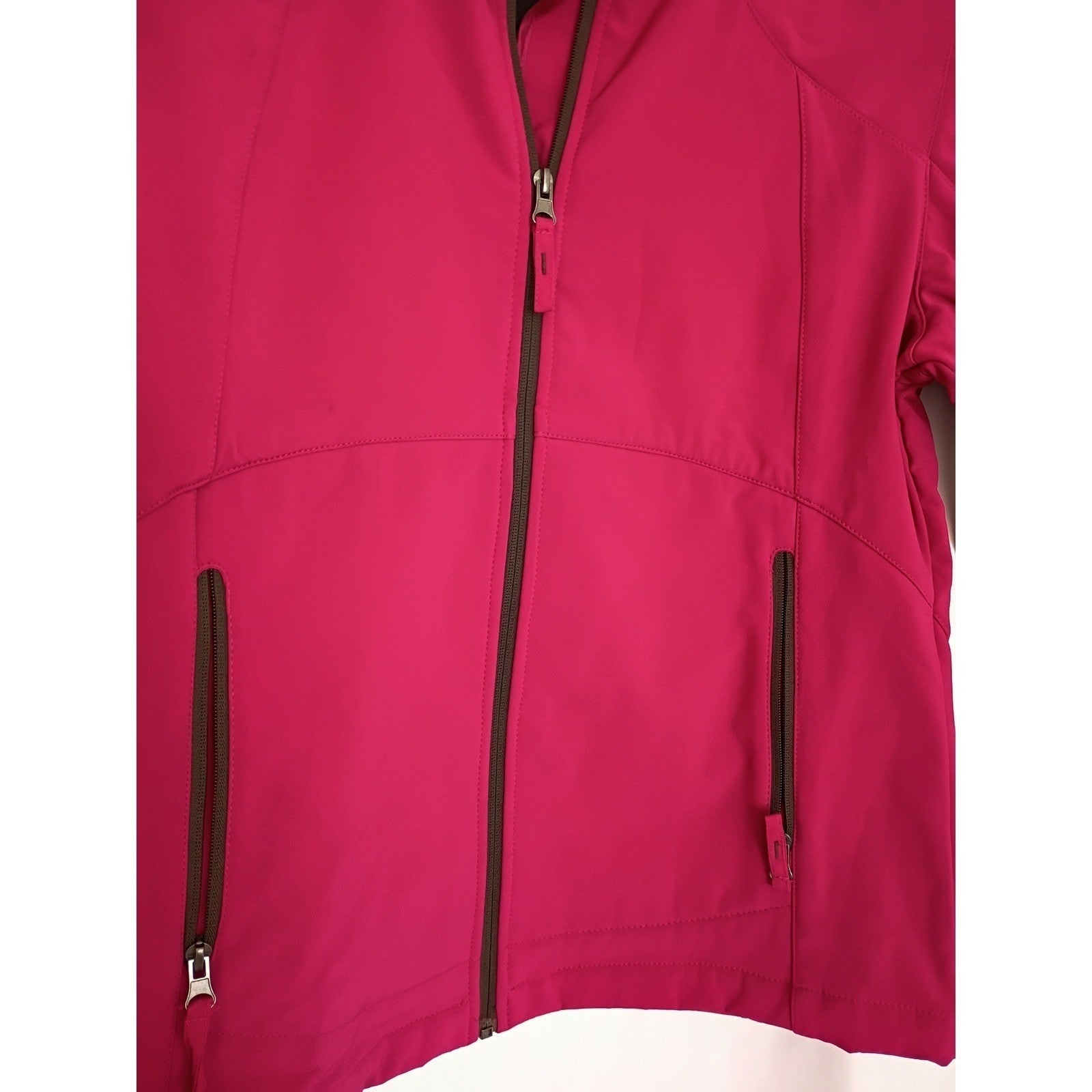 Free Country Womens Softshell Jacket Magenta Pink Fleece Lined Size M RN 82608