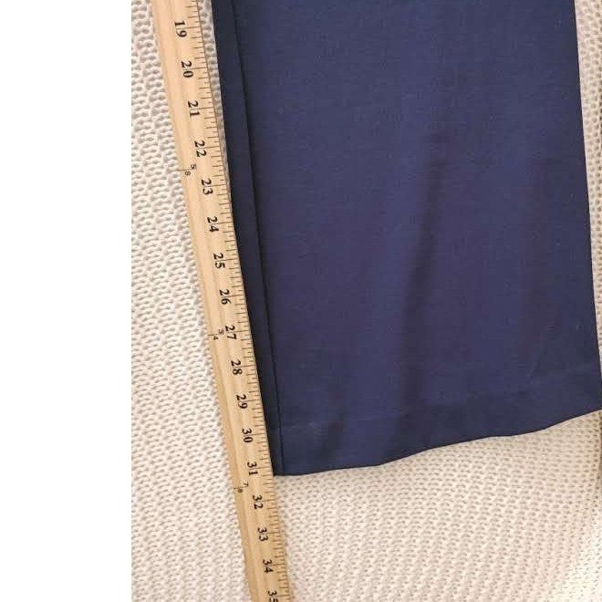Worthington Wide Leg Trousers Navy Work Pants Womens 12 Fits W 29-31