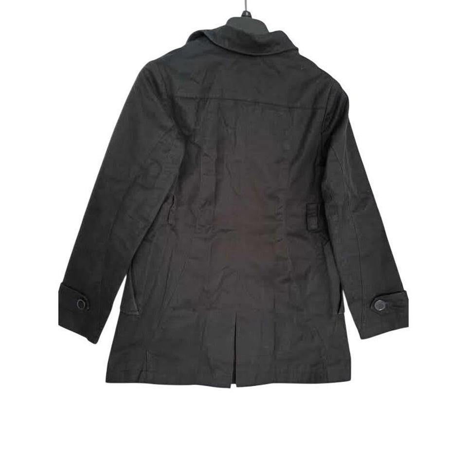 Broadcast Black Double Breasted Peacoat Jacket Size S Minimalist Cotton Trench