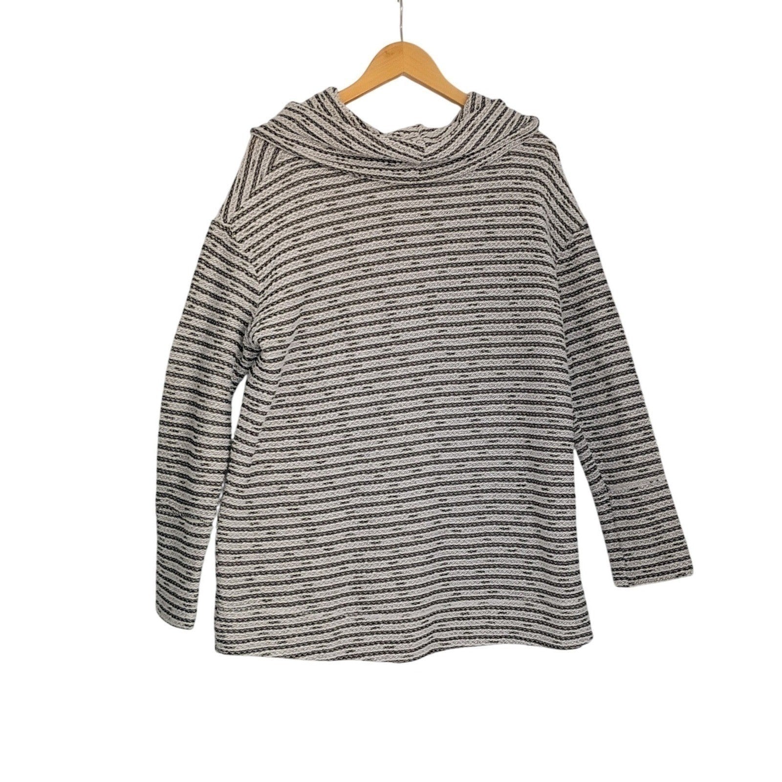 Merona Striped Coastal Preppy Striped Cowl Neck Sweater Cotton Blend XL