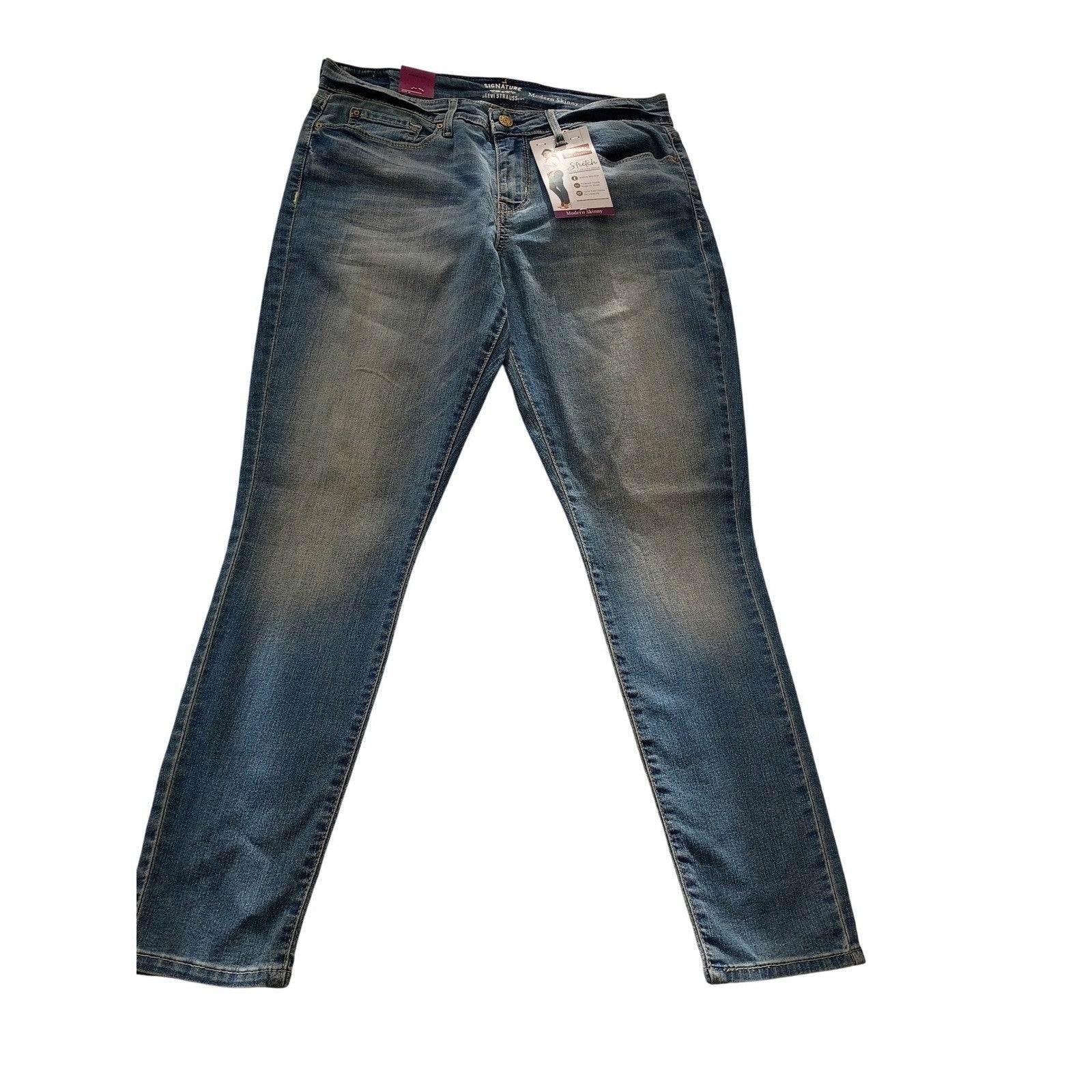 Levi Strauss Signature NWT Modern Skinny Stretch Jeans Med Wash 29x28 Size 8