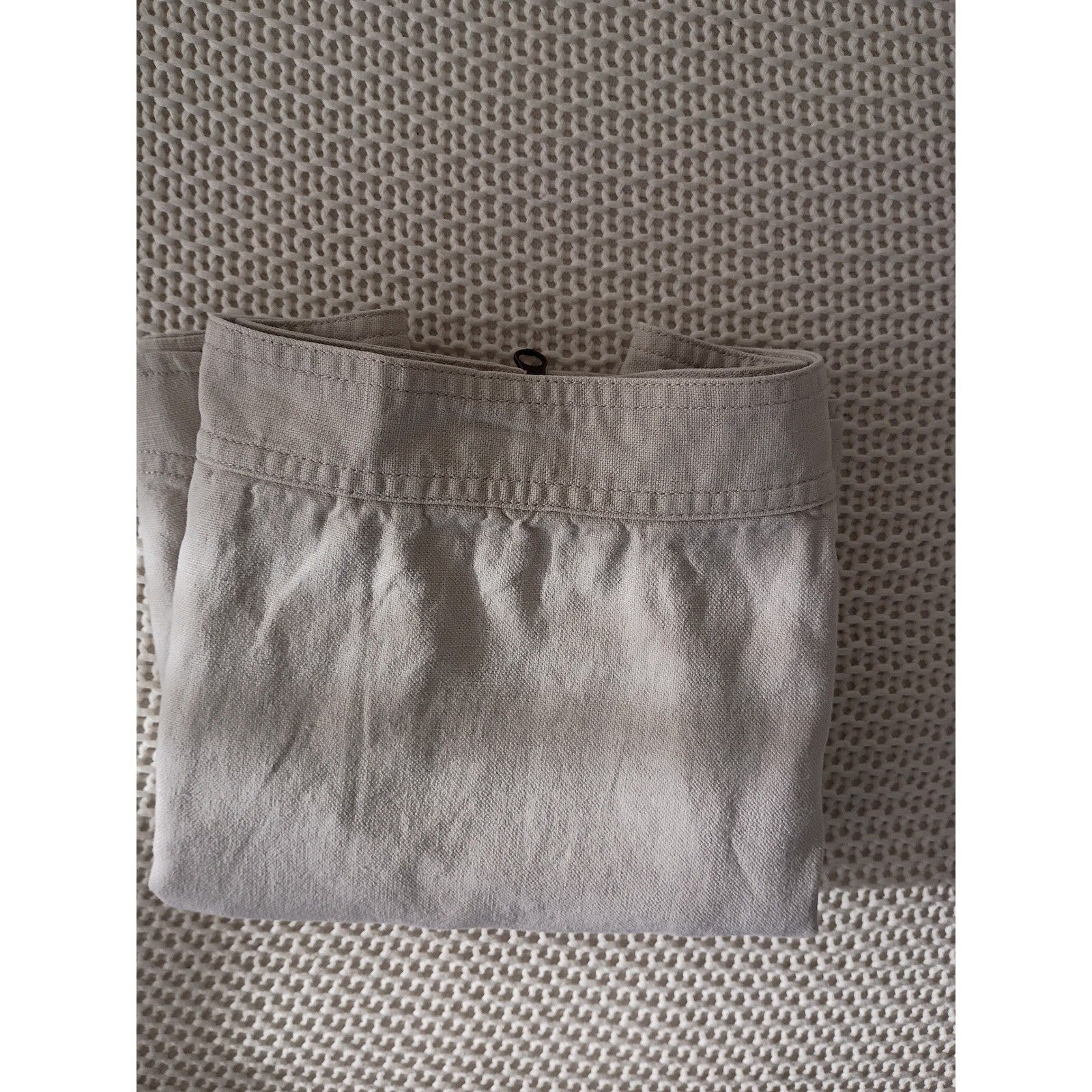 J Crew Canvas Mini Skirt Zip Front Pockets Khaki Tan Linen Blend Size 2 W26-27
